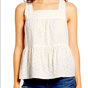 MADEWELL LIGHTHOUSE OFF-WHITE TAYLOR EYELET TANK